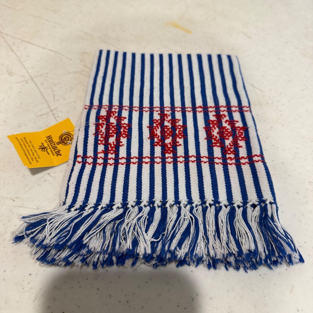 Huizache Arte Vivo de Oaxaca Servilleta Napkin OS Blue White NEW Mexican Folk